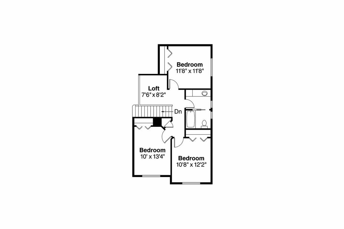 Secondary Image - Craftsman House Plan - Bigsby 30-642 - 2nd Floor Plan 