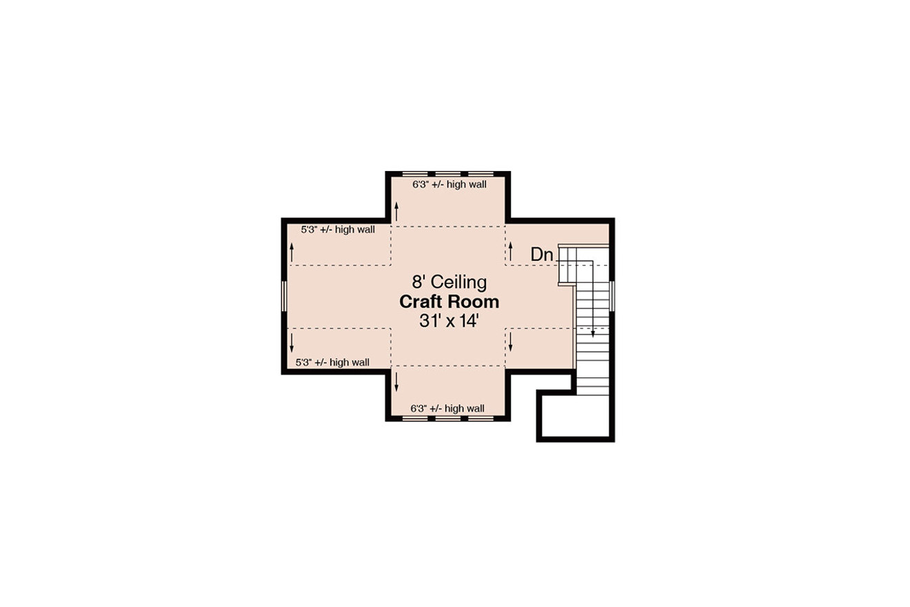 Secondary Image - Craftsman House Plan - Garage 20-049 - 2nd Floor Plan 