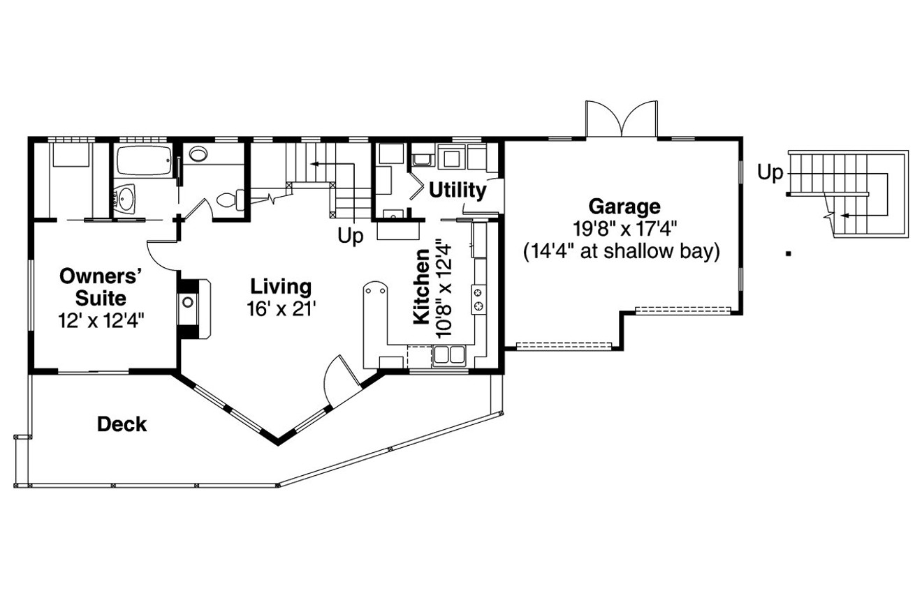 A-Frame House Plan - Boulder Creek 30-814 - 1st Floor Plan 