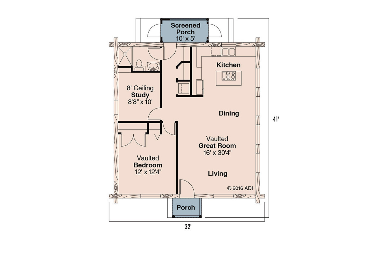 Lodge Style House Plan - Clarkridge 30-267 - 1st Floor Plan 
