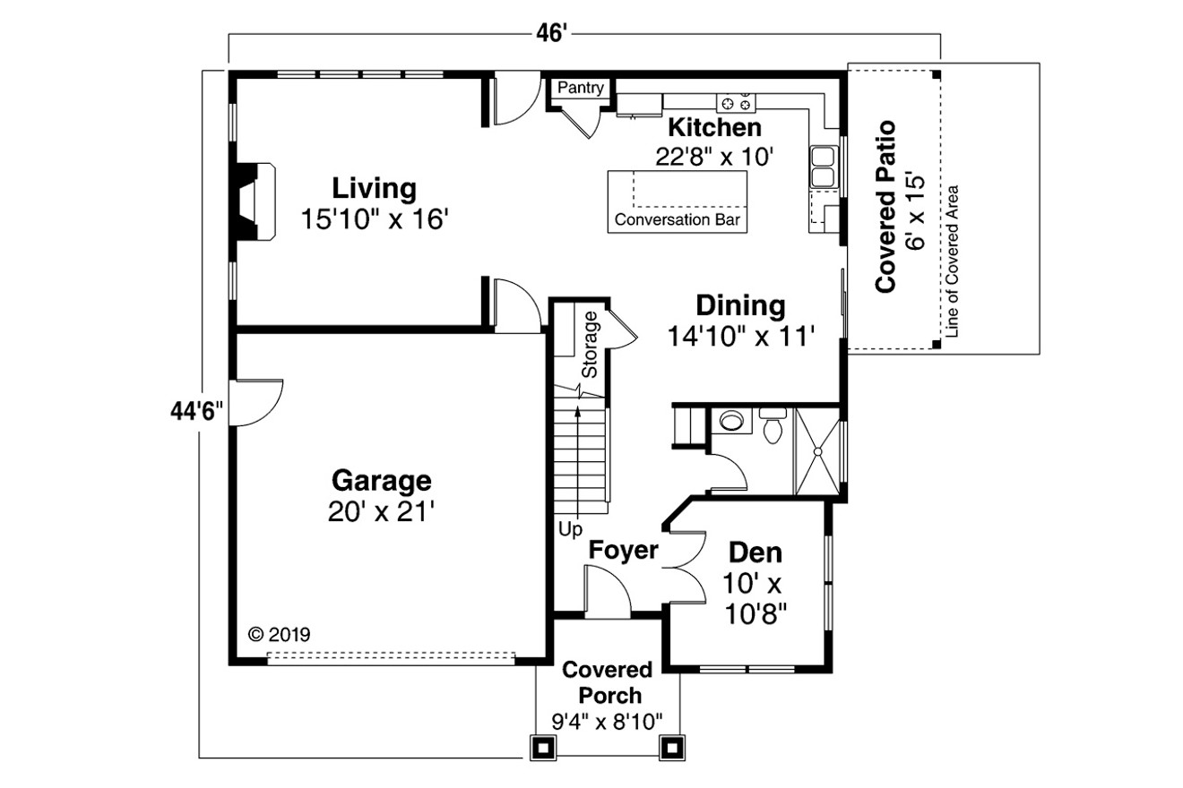 Modern House Plan - Clatsop 31-185 - 1st Floor Plan 