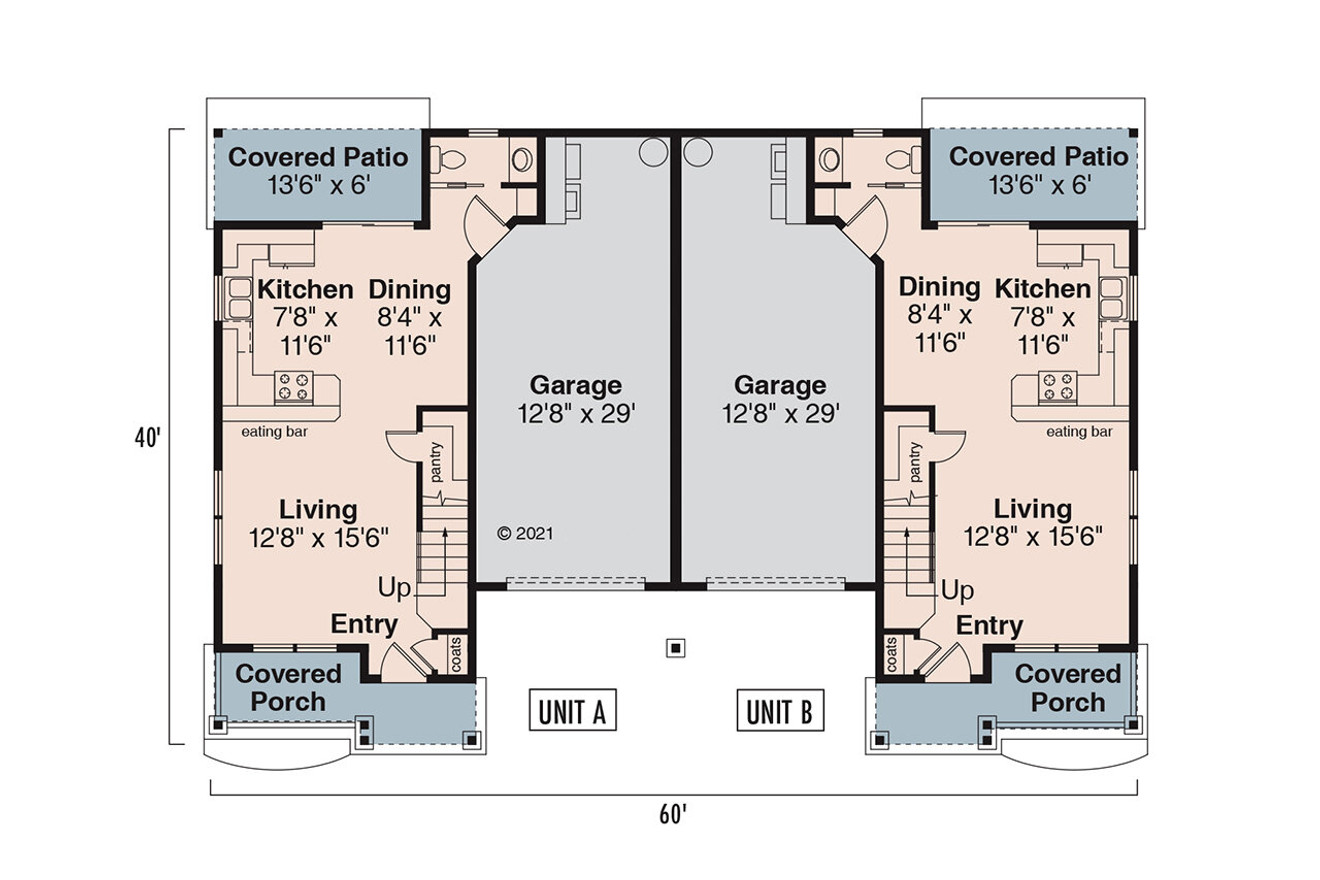 Country House Plan - Millburn 60-027 - 1st Floor Plan 