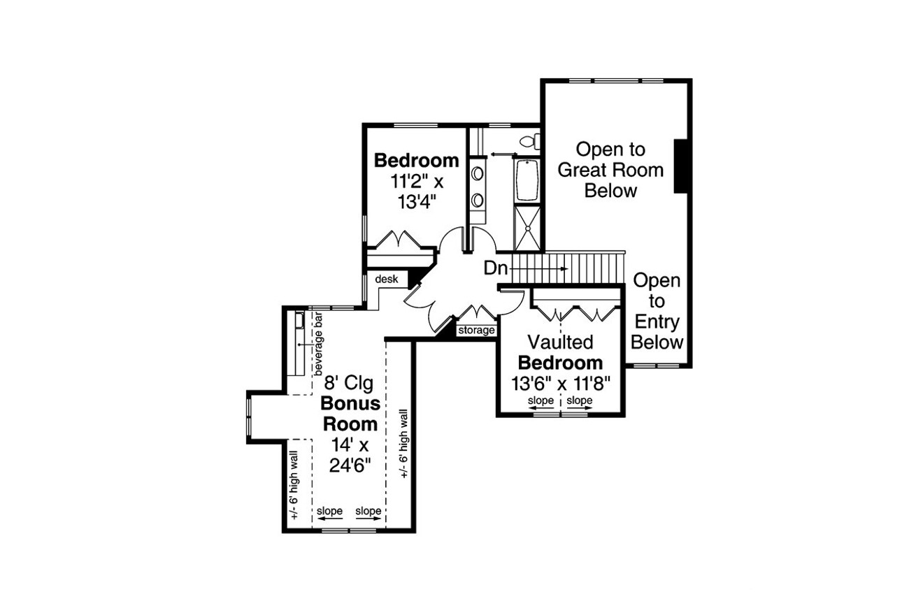 Secondary Image - Craftsman House Plan - Kinsale 31-142 - 2nd Floor Plan 