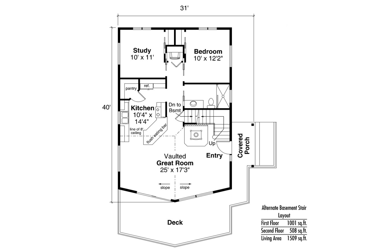 A-Frame House Plan - Timber Hill 31-122 - Optional Floor Plan 