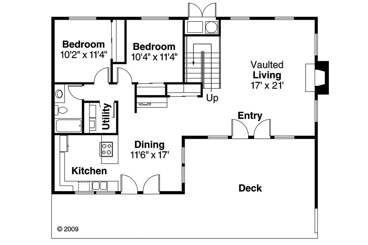 A-Frame House Plan - Cascade 10-034 - 1st Floor Plan 
