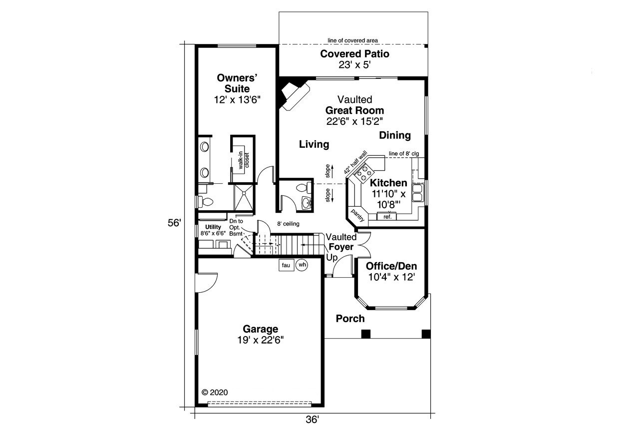 Contemporary House Plan - Blanchard 30-550 - 1st Floor Plan 