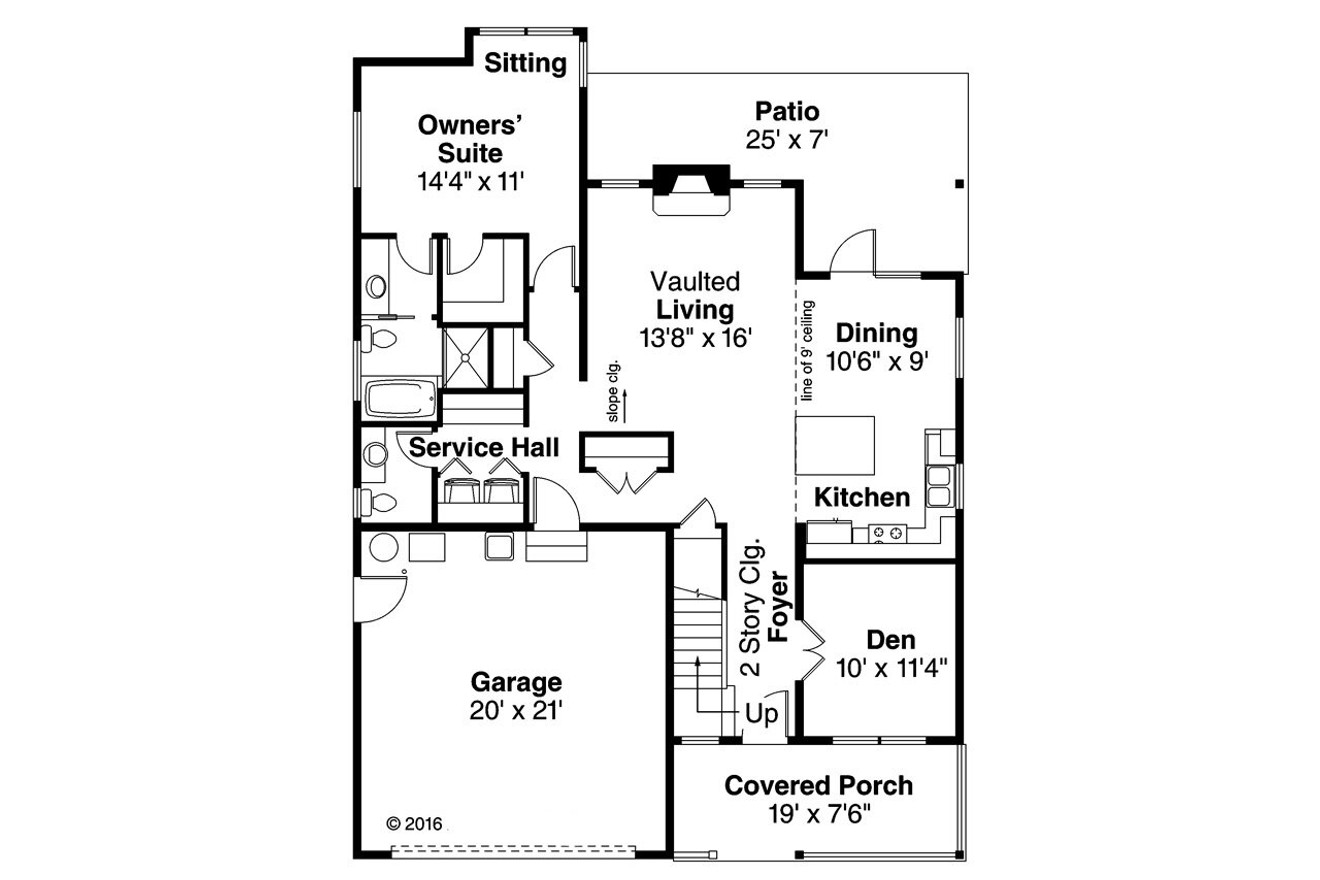 Cottage House Plan - McKenzie 31-056 - 1st Floor Plan 