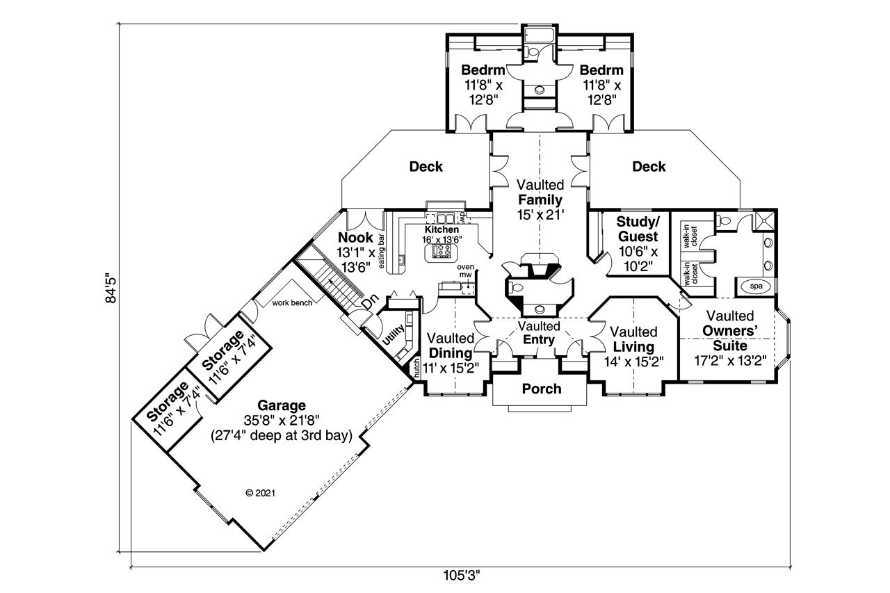 Traditional House Plan - Sheridan 10-042 - 1st Floor Plan 
