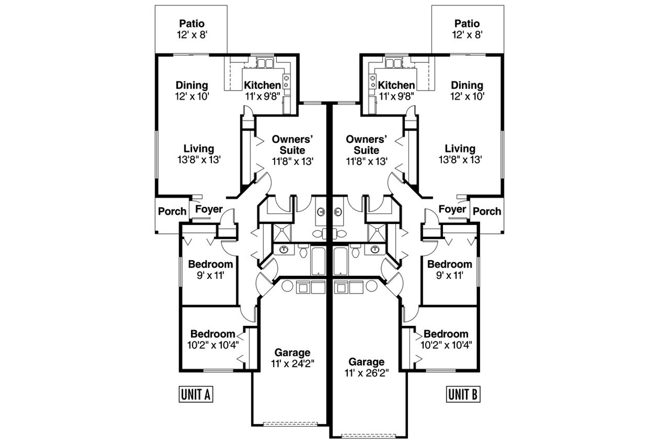 Cottage House Plan - Wynant 60-024 - 1st Floor Plan 