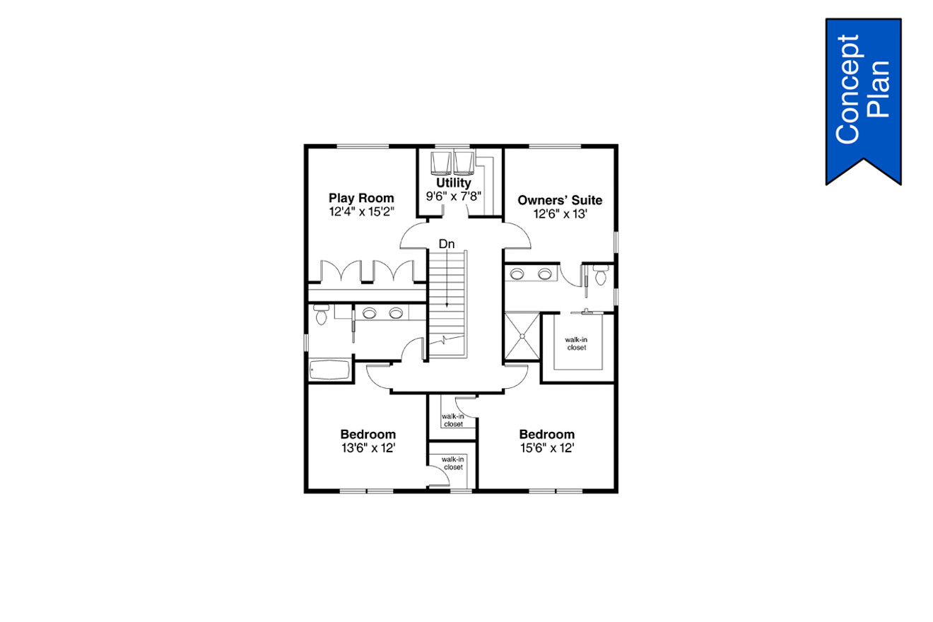 Secondary Image - Cape Cod House Plan - Ithaca 31-102 - 2nd Floor Plan 