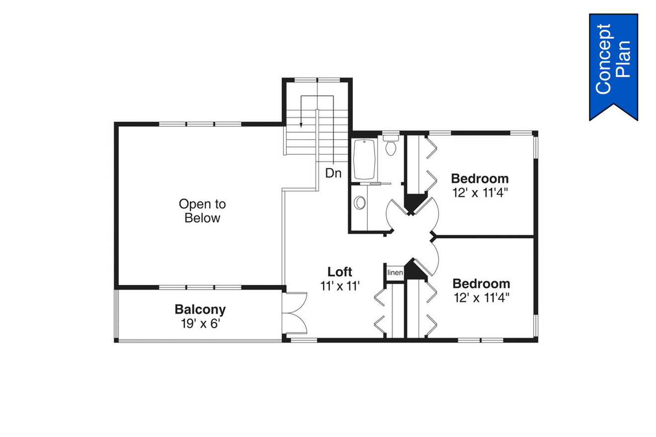 Secondary Image - Modern House Plan - Cedar Edge 31-250 - 2nd Floor Plan 