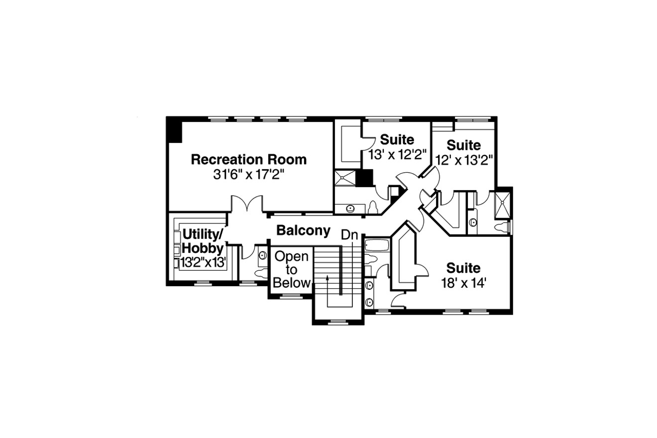 Secondary Image - Mediterranean House Plan - Rossano 30-569 - 2nd Floor Plan 