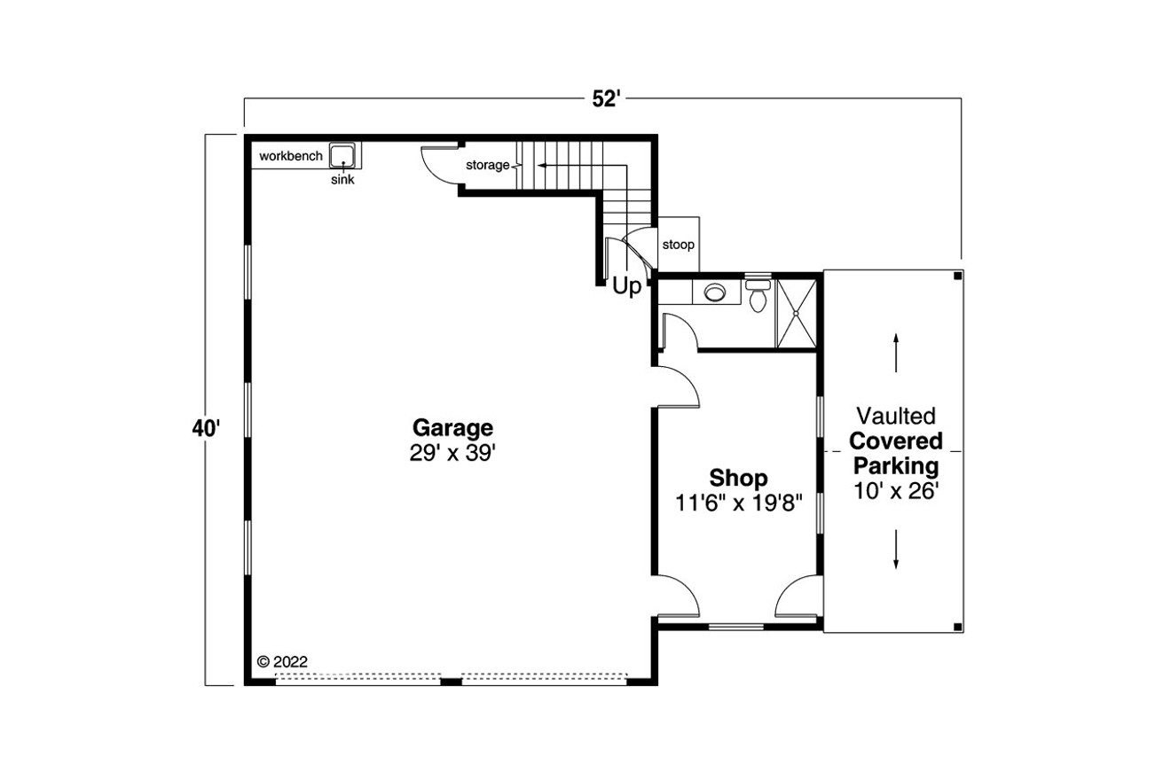 Traditional House Plan - Garage 20-351 - 1st Floor Plan 