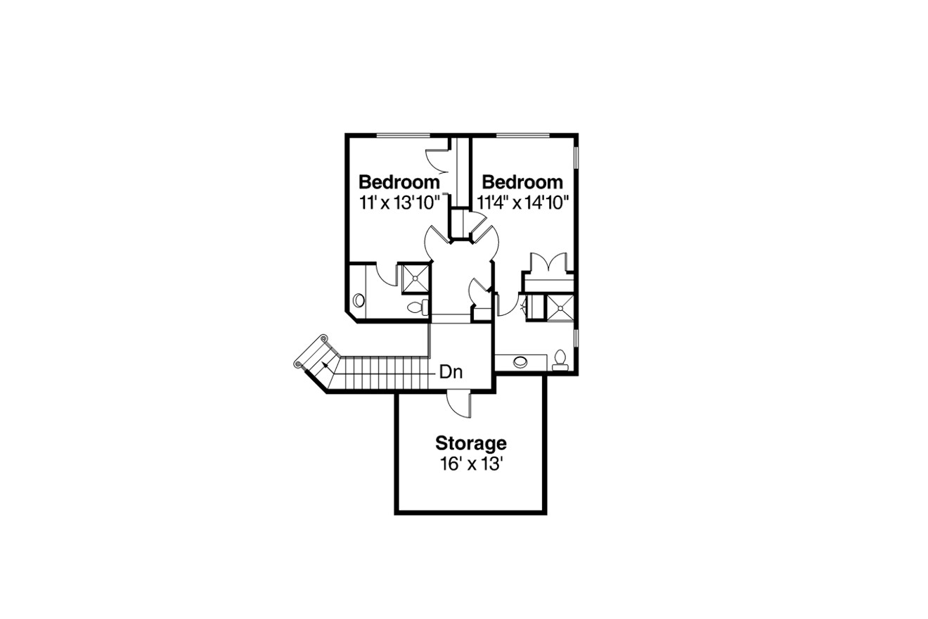 Secondary Image - Mediterranean House Plan - Corsica 30-443 - 2nd Floor Plan 