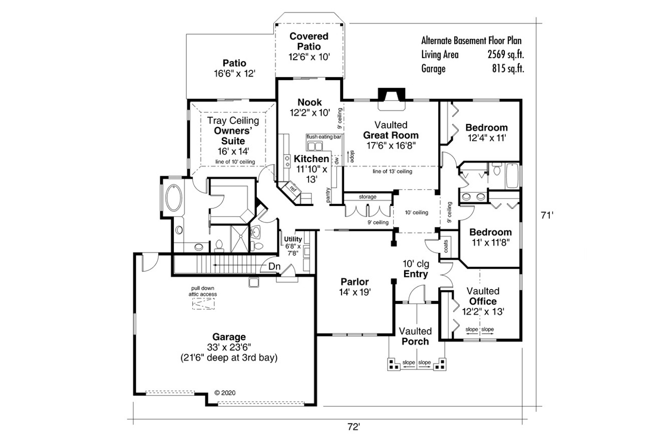Ranch House Plan - Windsor 30-678 - Optional Floor Plan 