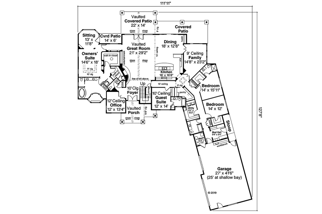 Craftsman House Plan - Concord 31-144 - 1st Floor Plan 