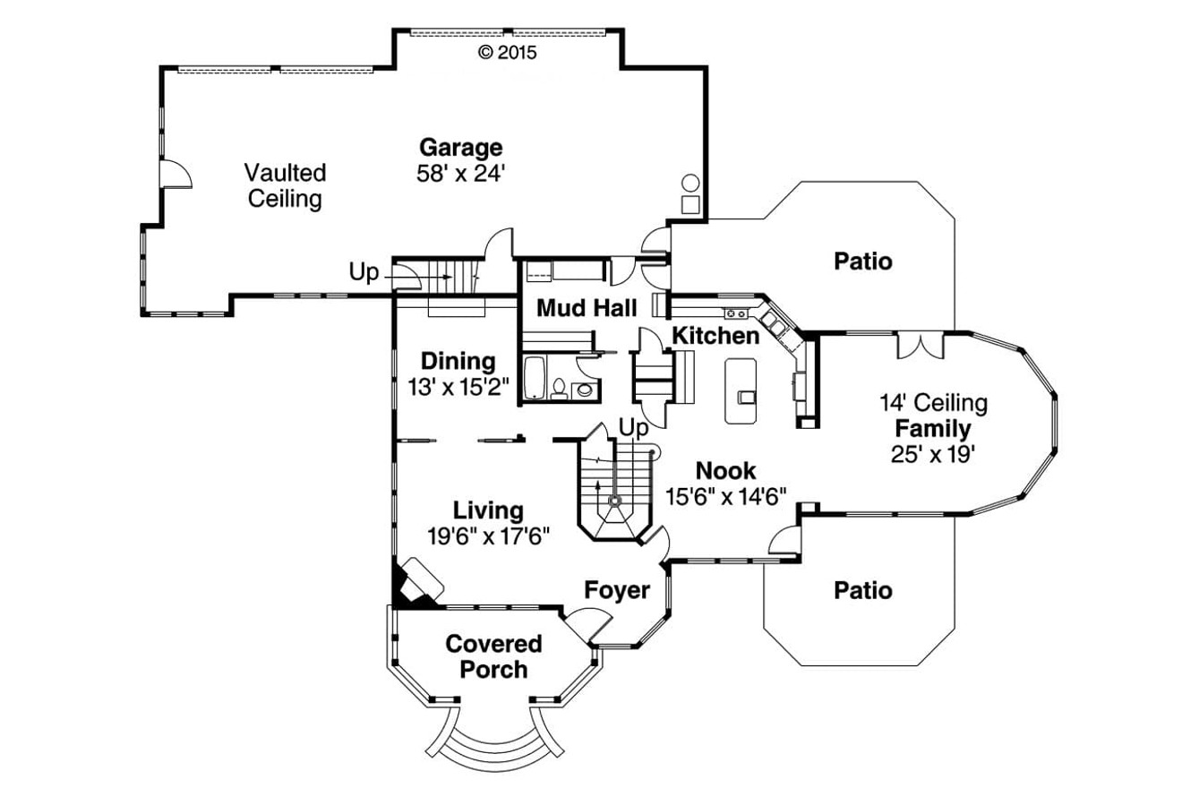 Victorian House Plan - Canterbury 30-516 - 1st Floor Plan 