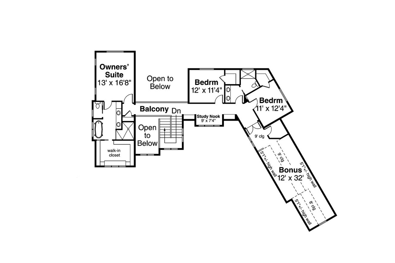Secondary Image - Traditional House Plan - Braircliff 31-054 - 2nd Floor Plan 