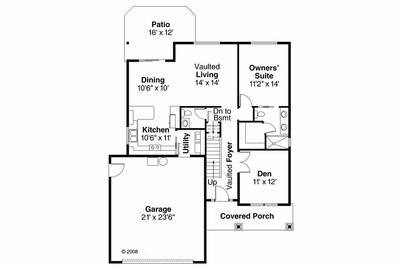 Craftsman House Plan - Holshire 30-635 - 1st Floor Plan 