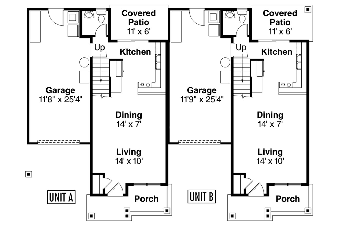 Craftsman House Plan - Cranbrook 60-009 - 1st Floor Plan 