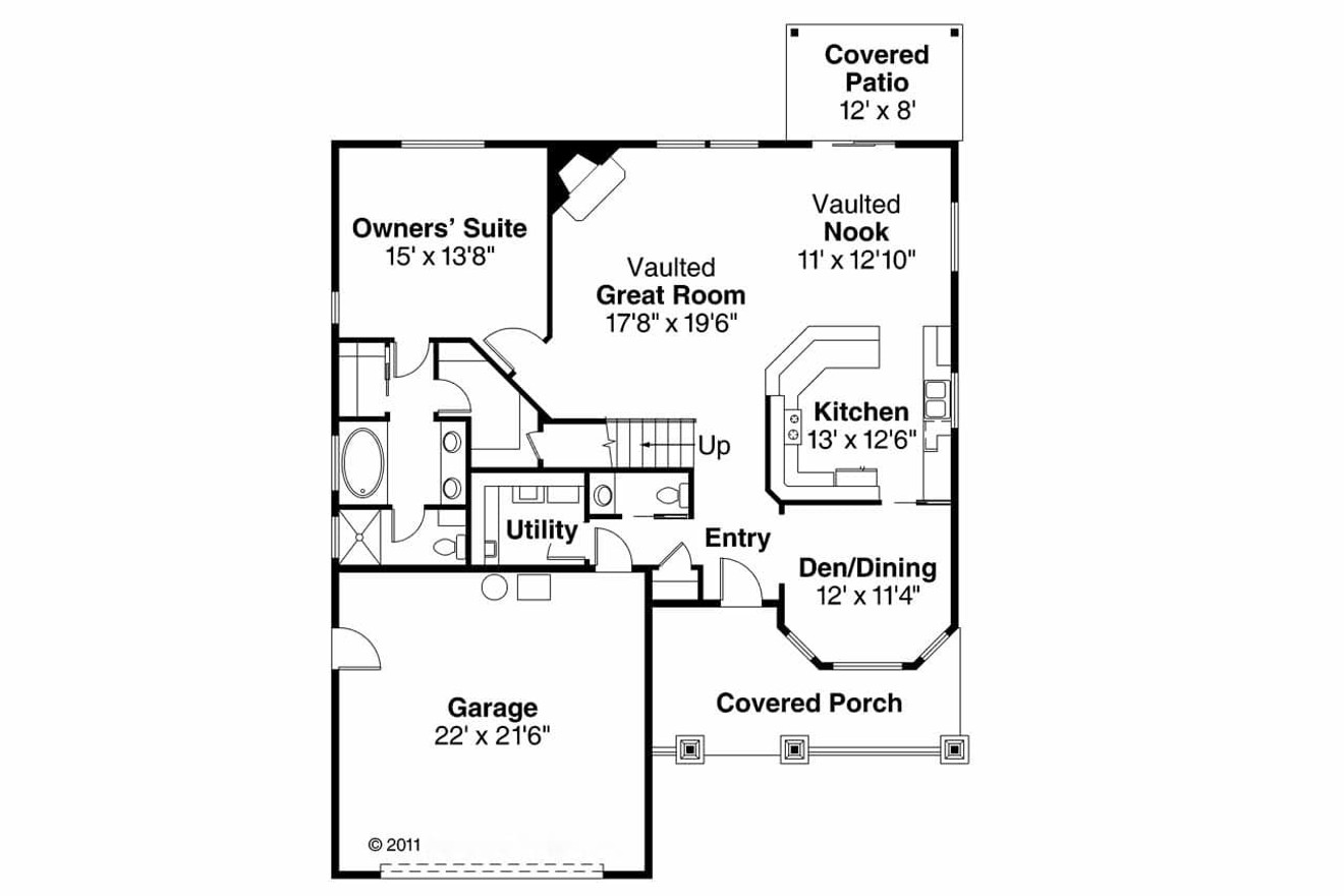 Craftsman House Plan - Sturnbridge 30-663 - 1st Floor Plan 