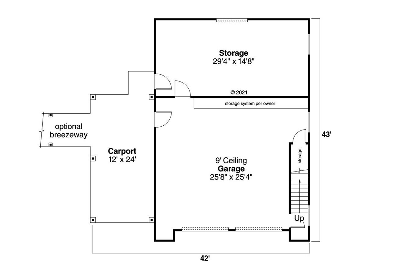 Traditional House Plan - 20-075 - 1st Floor Plan 