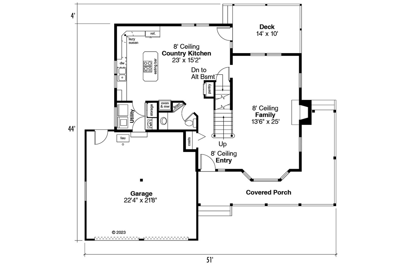 Farmhouse House Plan - Washburn 10-093 - 1st Floor Plan 