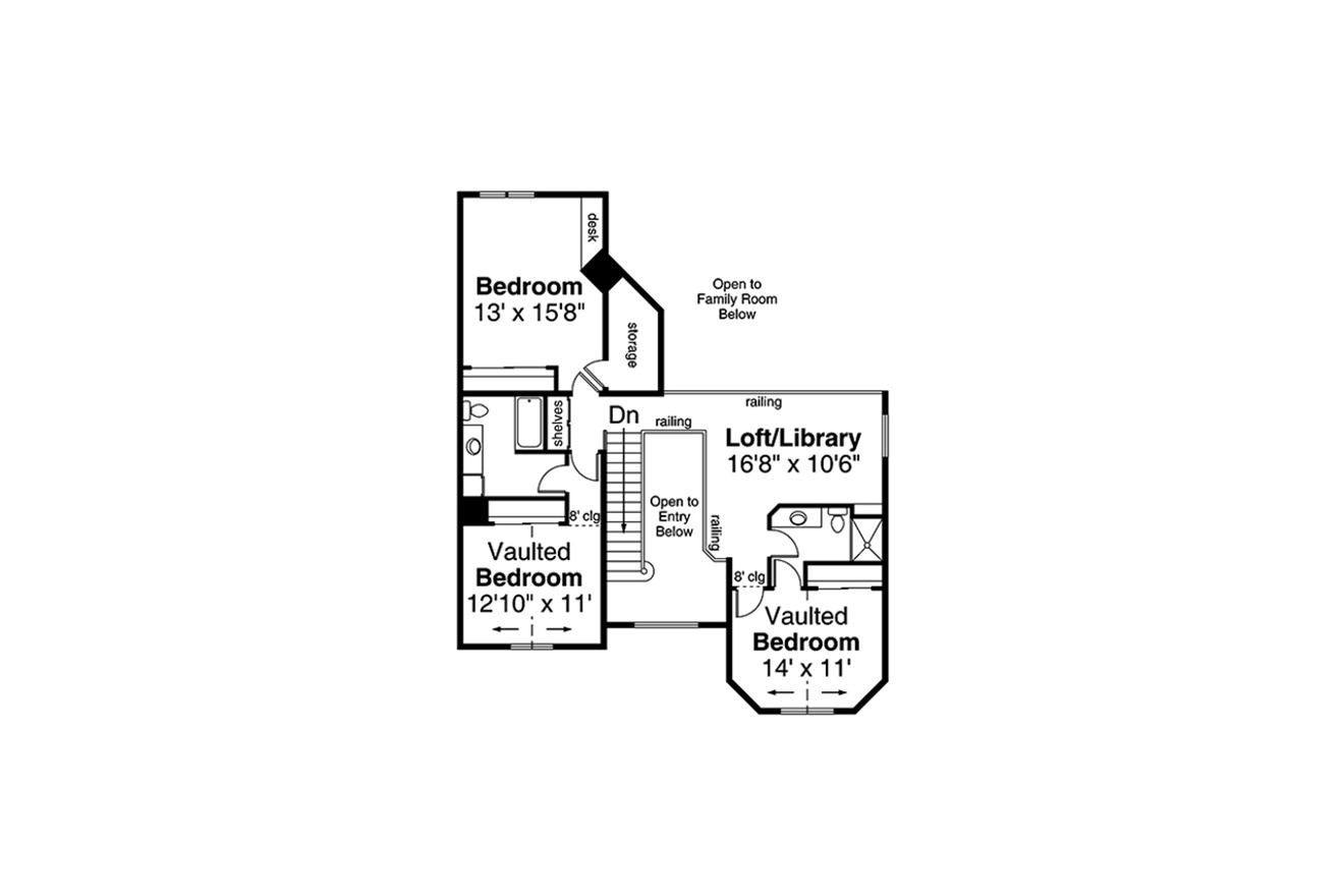 Secondary Image - Farmhouse House Plan - Shelburn 30-035 - 2nd Floor Plan 