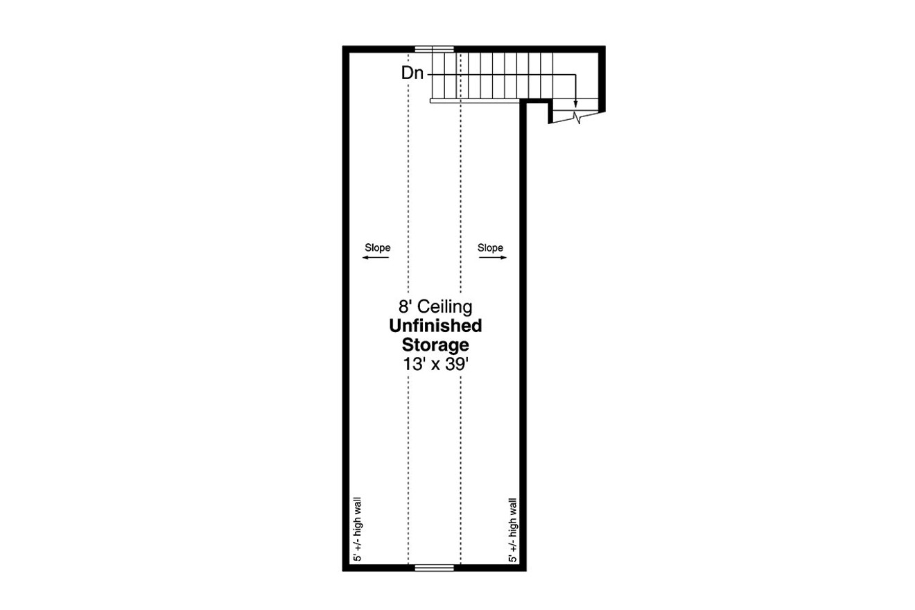 Secondary Image - Traditional House Plan - Garage w/Storage 20-484 - 2nd Floor Plan 