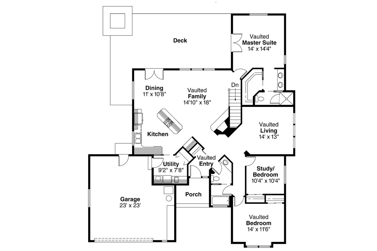 Traditional House Plan - Austin 10-051 - 1st Floor Plan 
