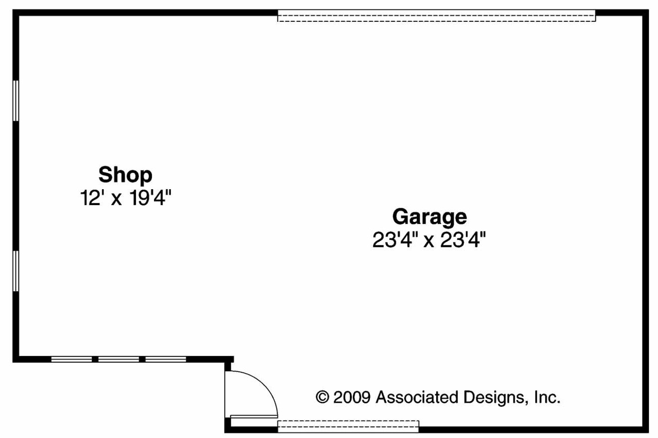 Traditional House Plan - Garage w/Shop 20-056 - 1st Floor Plan 