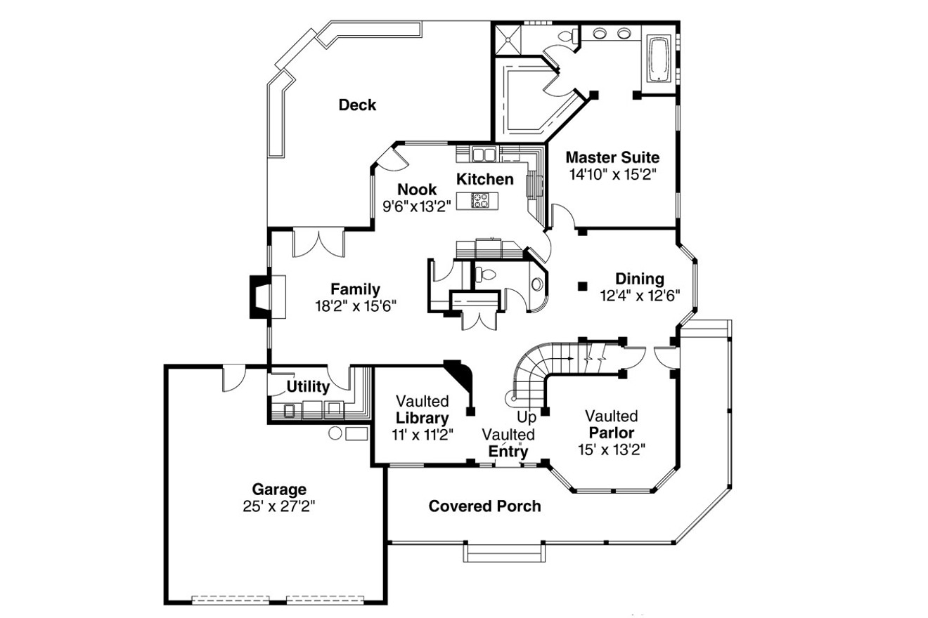 Country House Plan - Heartland 10-060 - 1st Floor Plan 