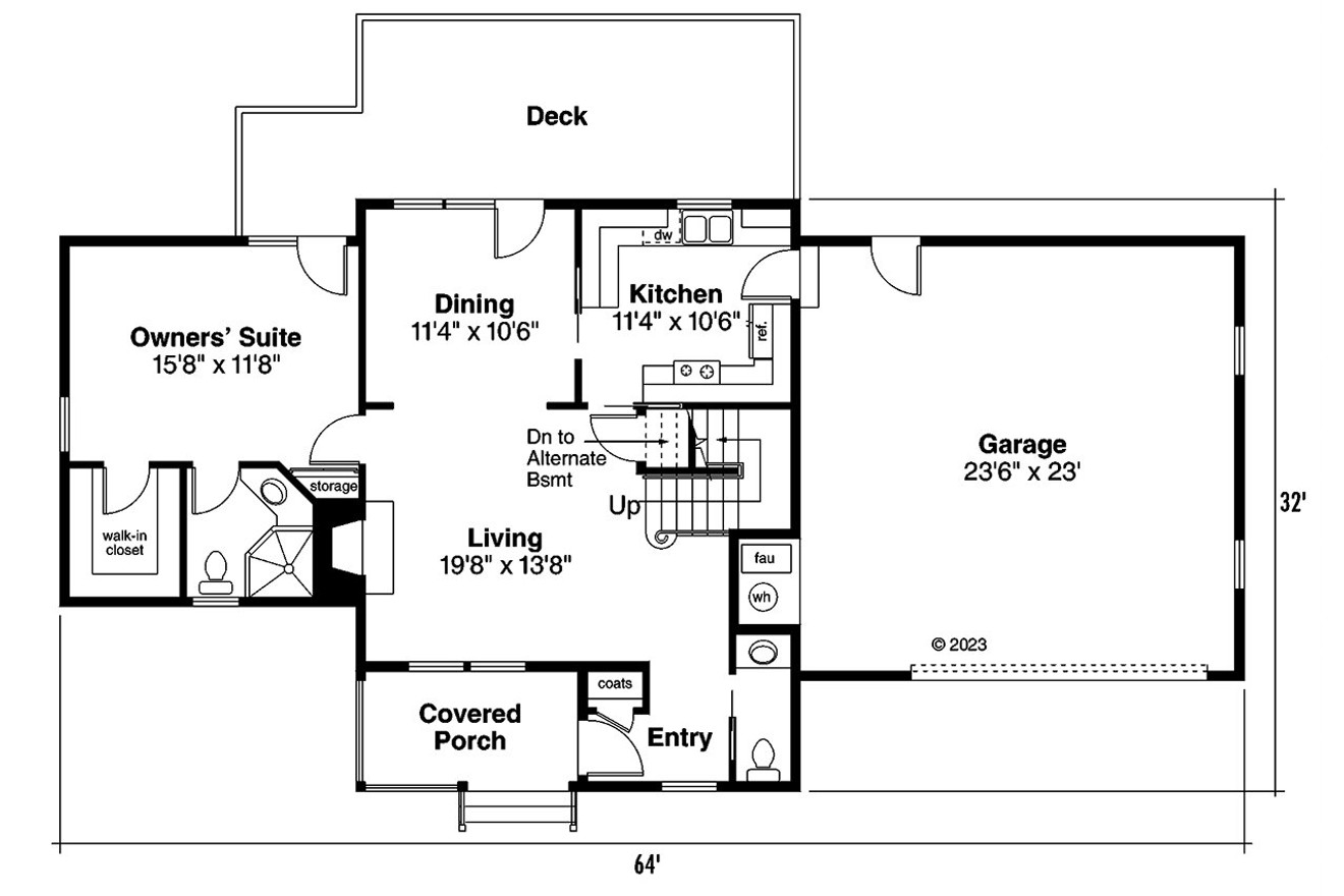 Country House Plan - Abbot 10-075 - 1st Floor Plan 