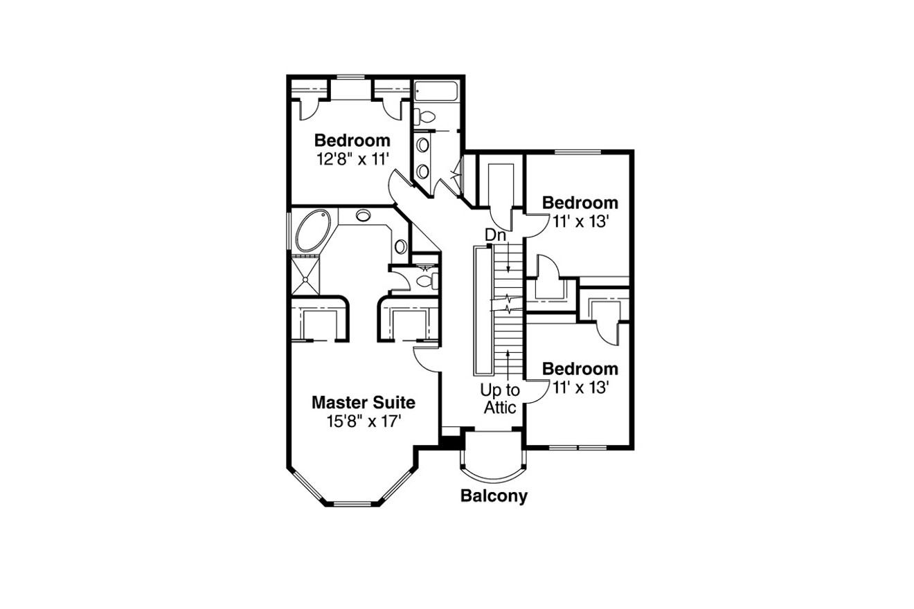Secondary Image - Cottage House Plan - Evansville 30-045 - 2nd Floor Plan 