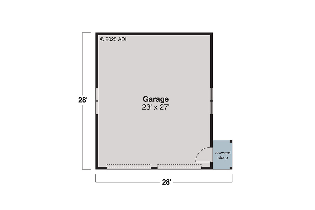 Craftsman House Plan - Garage 20-006 - 1st Floor Plan 