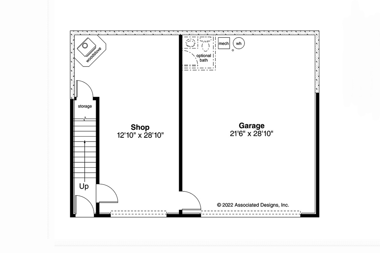 Traditional House Plan - Garage w/Living 20-036 - 1st Floor Plan 