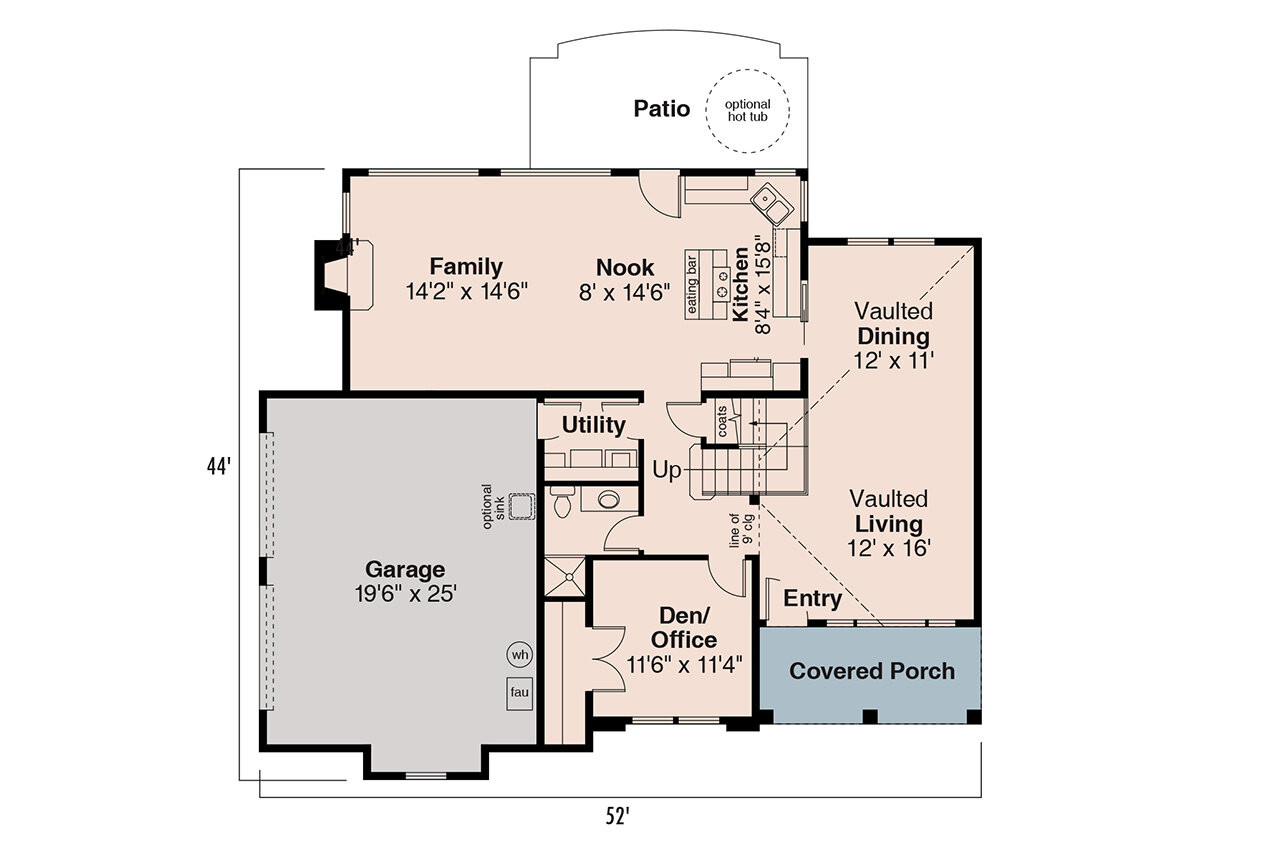 Southwest House Plan - Augusta 30-082 - 1st Floor Plan 