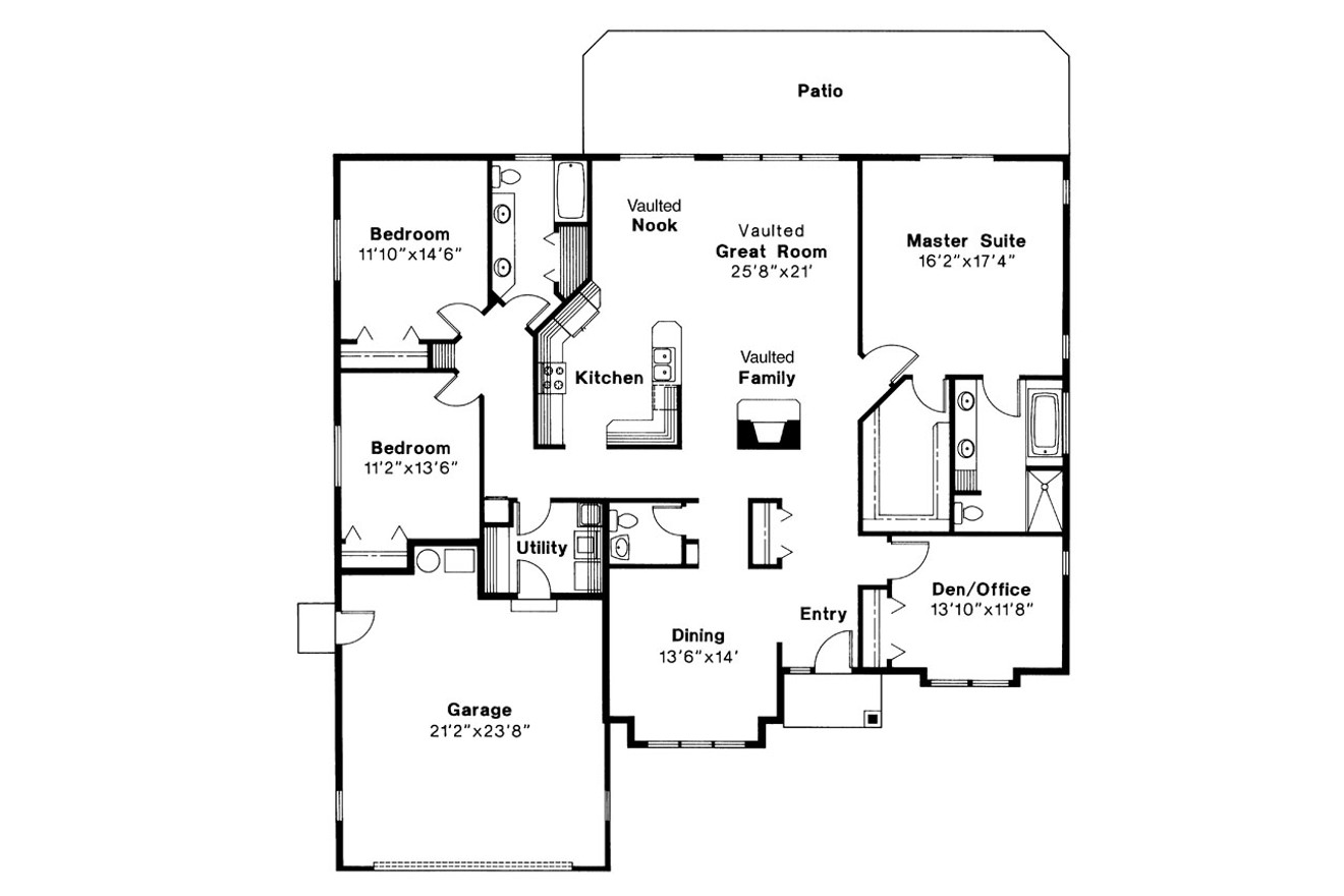 Traditional House Plan - Syracuse 30-063 - 1st Floor Plan 