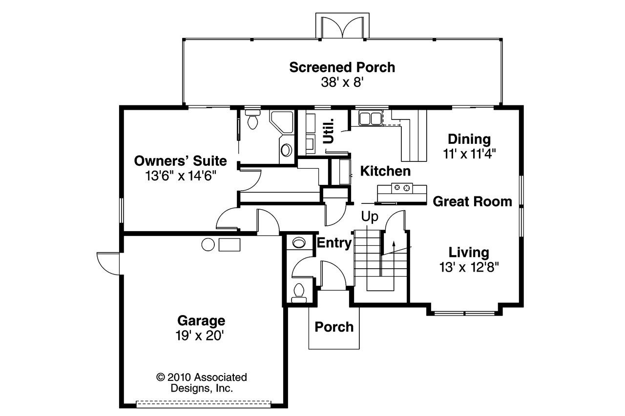 Mediterranean House Plan - Malibu 11-054 - 1st Floor Plan 