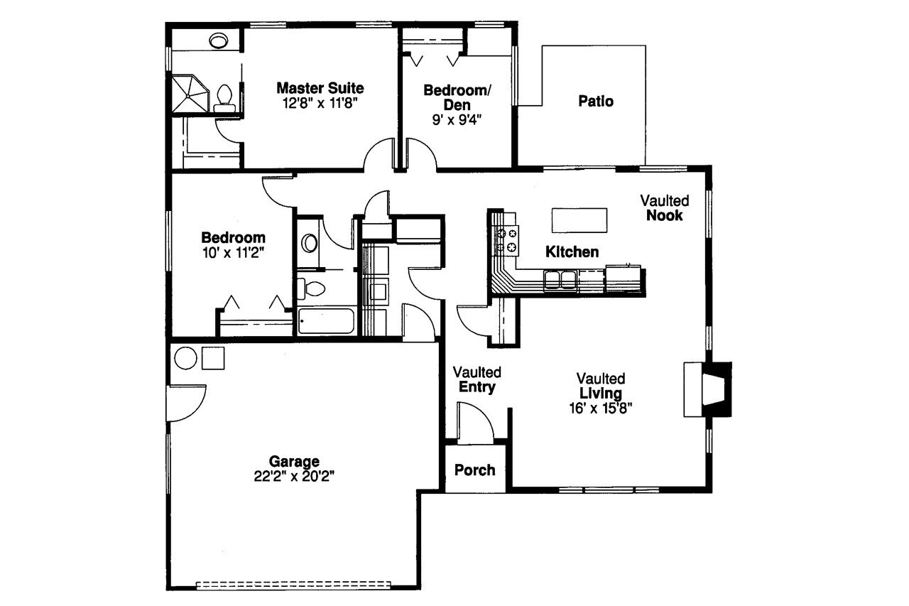 Traditional House Plan - Norden 10-216 - 1st Floor Plan 