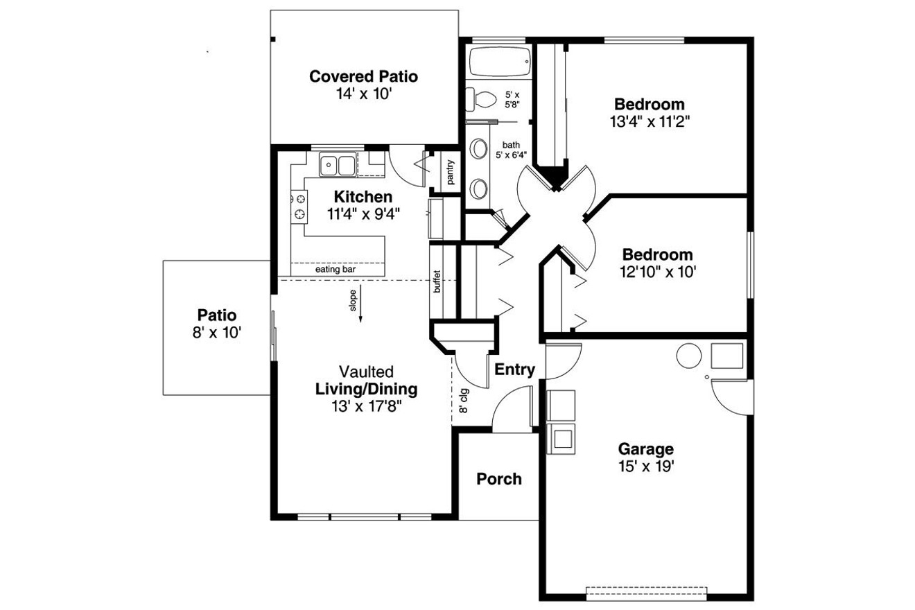Ranch House Plan - Sweetbrier 30-796 - 1st Floor Plan 