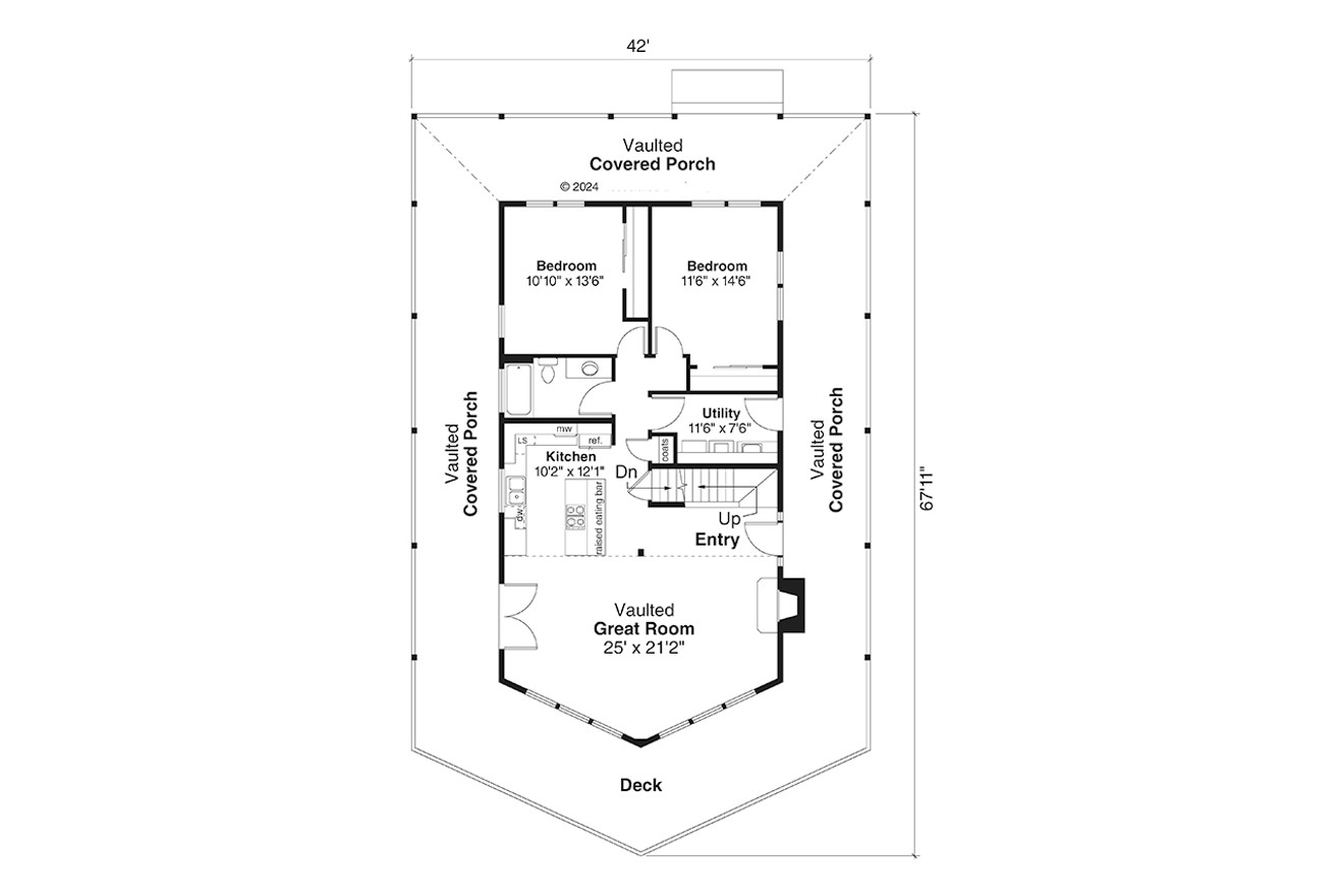 Lodge Style House Plan - Eagle Crest 2 31-383 - 1st Floor Plan 