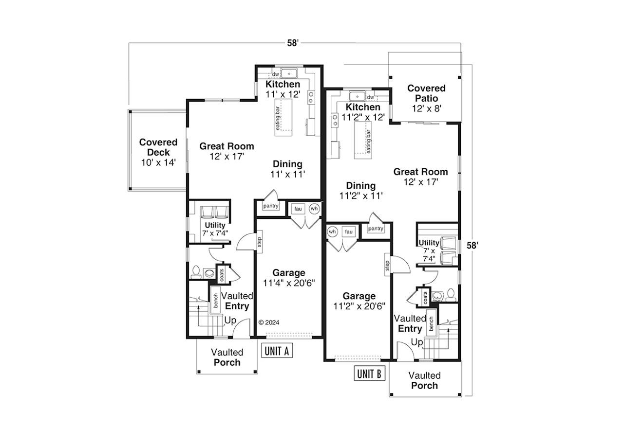 Contemporary House Plan - Haviland 60-071 - 1st Floor Plan 