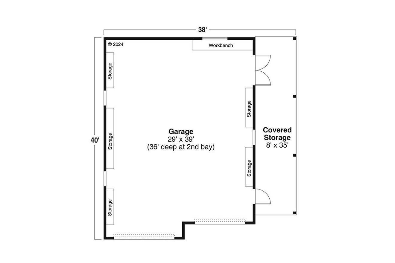 Southwest House Plan - Garage 20-561 - 1st Floor Plan 
