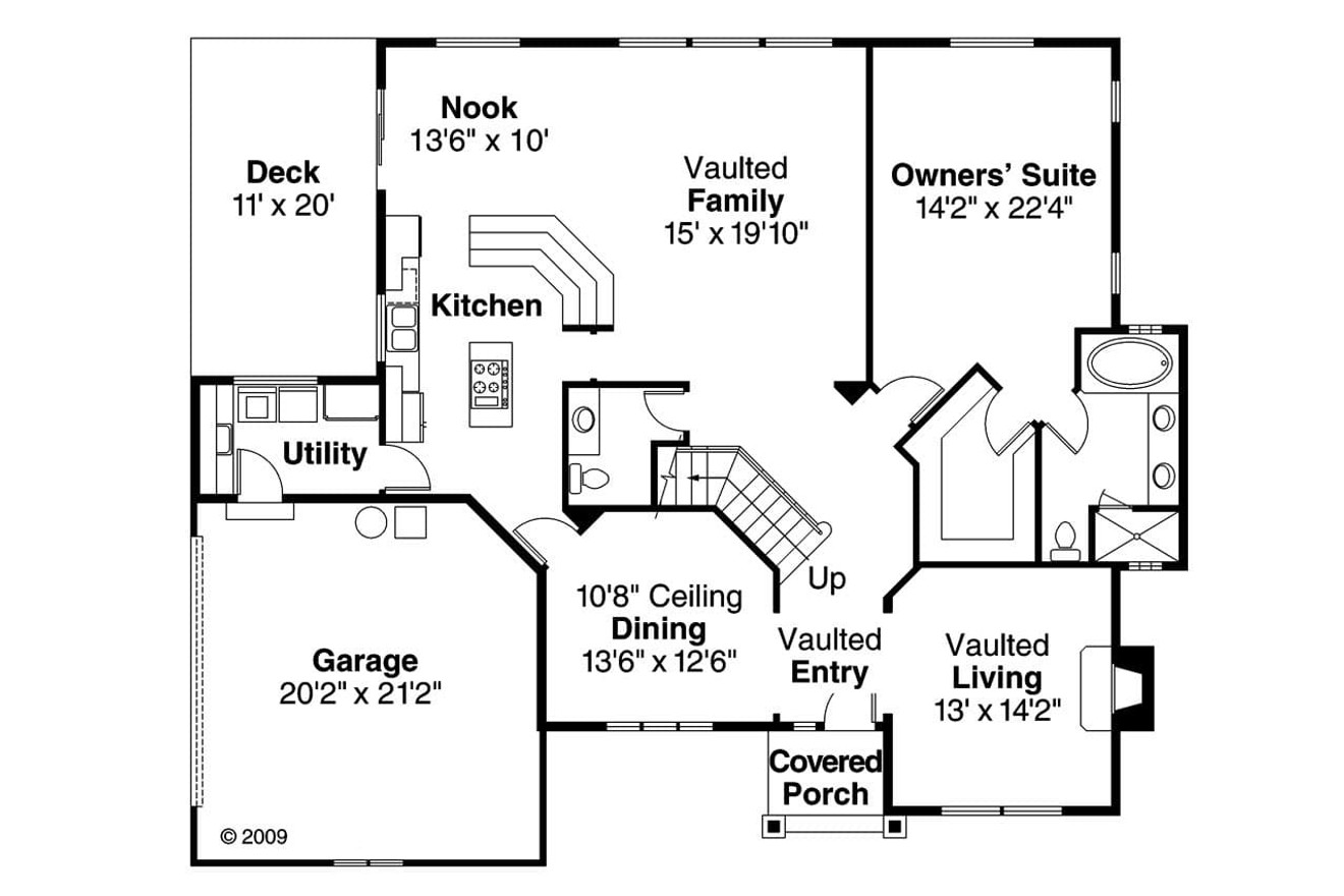 European House Plan - Lafayette 10-156 - 1st Floor Plan 