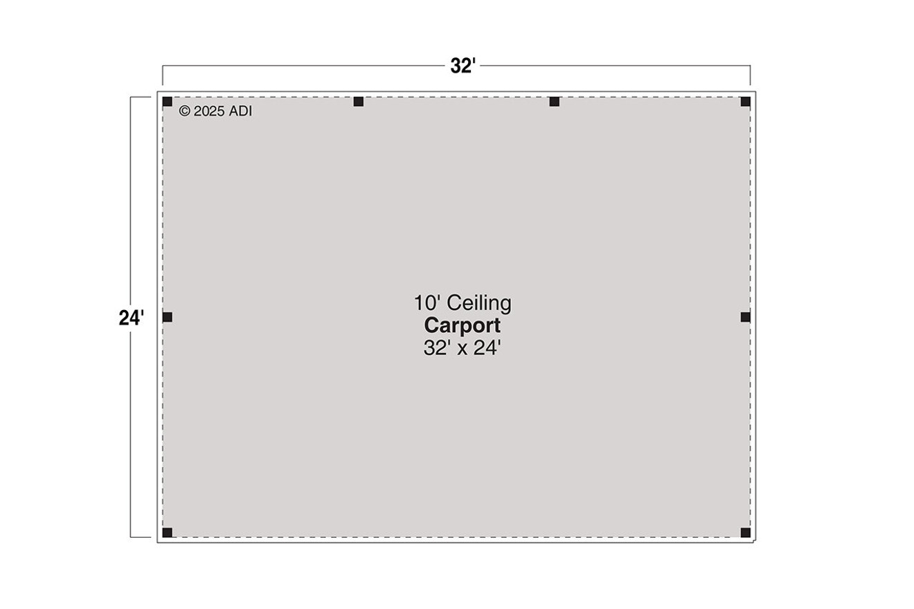 Traditional House Plan - Carport 20-534 - 1st Floor Plan 