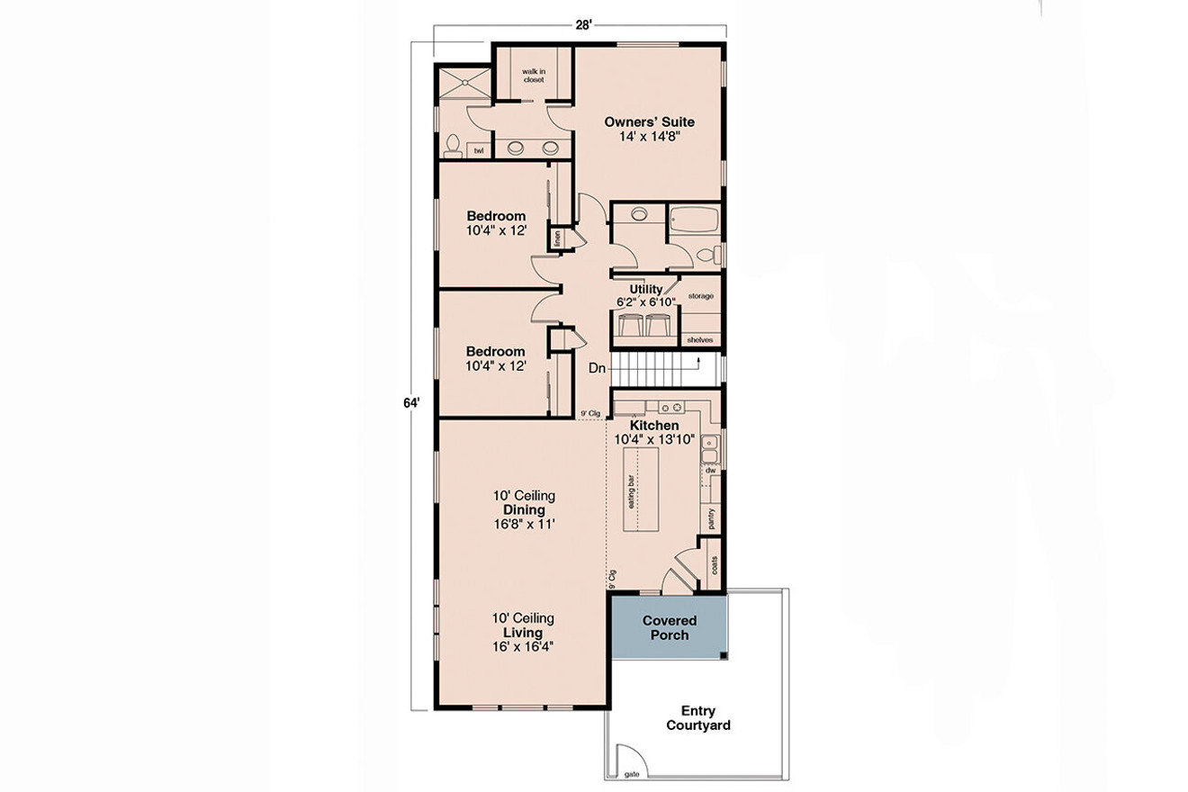 Craftsman House Plan - Walden 31-376 - 1st Floor Plan 