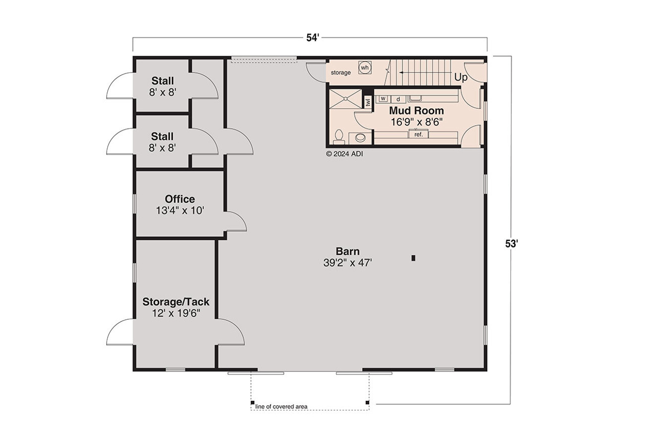 Country House Plan - Barn 20-558 - 1st Floor Plan 