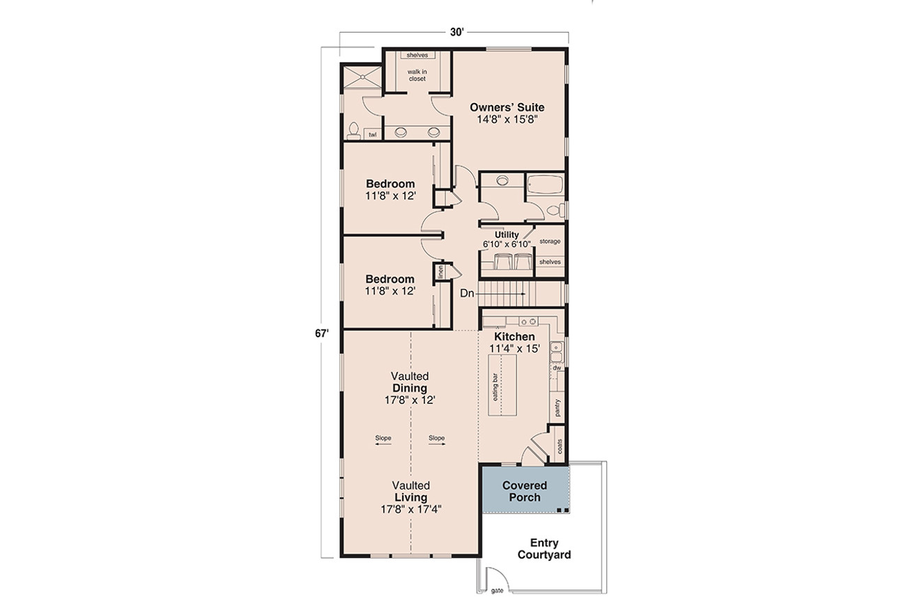 Craftsman House Plan - Groveland 31-397 - 1st Floor Plan 