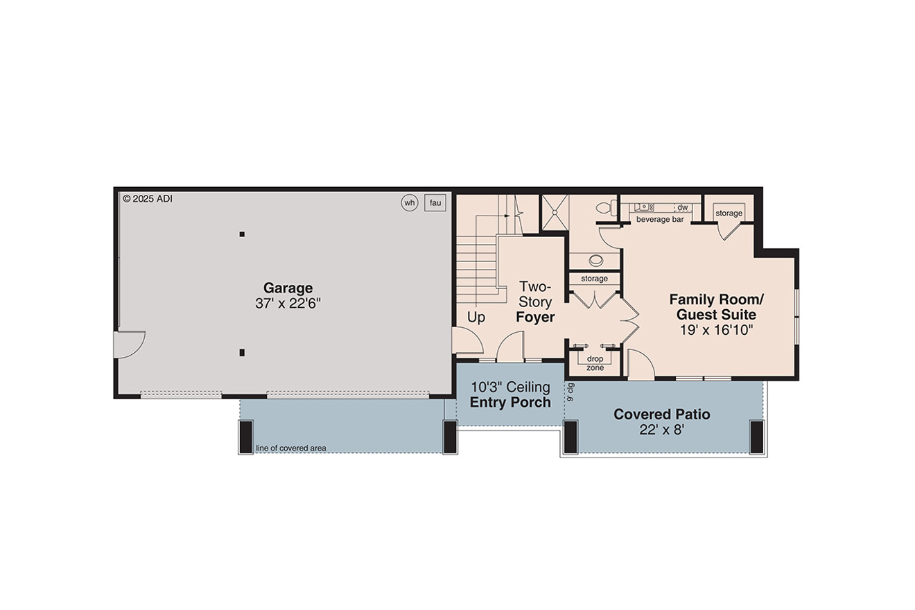 Craftsman House Plan - Packwood 31-408 - 1st Floor Plan 